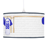 Personalized Blue and White Baseball Jersey Ceiling Lamp (Back)