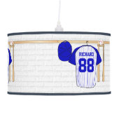 Personalized Blue and White Baseball Jersey Ceiling Lamp (Right)