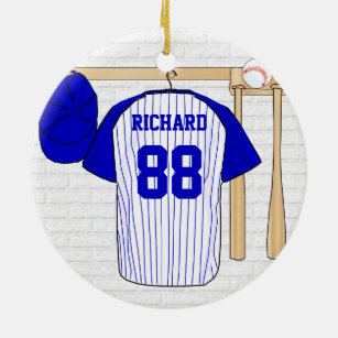 Baseball Jersey Personalized Whitewash Wood Ornament