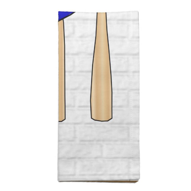Personalized Blue and White Baseball Jersey Cloth Napkin (Folded)