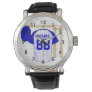 Personalized Blue and White Baseball Jersey Watch