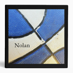 Personalized Blue and White Basketball 2" Binder
