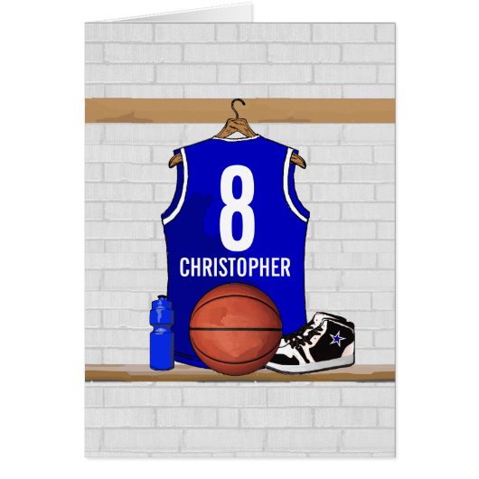 Personalized Blue and White Basketball Jersey (Front)
