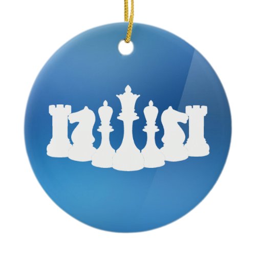 Personalized Blue and White Chess Ornament