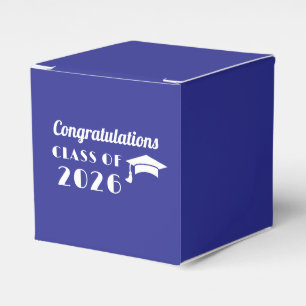 Personalized Blue and White Graduation Favor Boxes