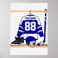 Custom Purple White-Light Blue Hockey Jersey