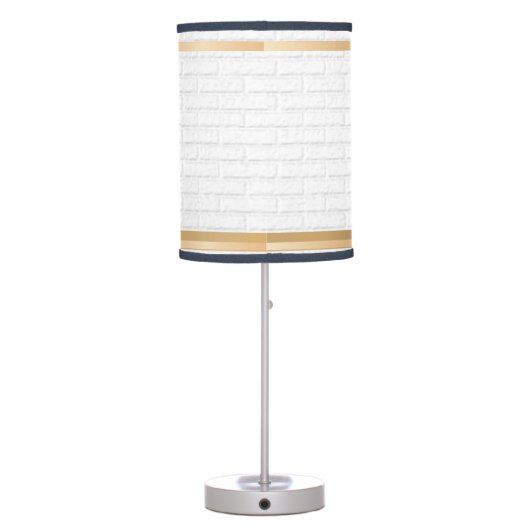Personalized Blue and White Ice Hockey Jersey Table Lamp (Back)
