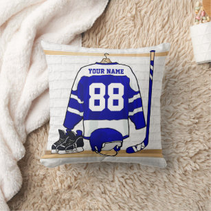 Hockey Jersey Throw Pillow