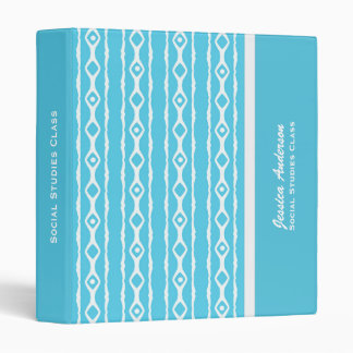 Personalized: Blue And White Link Pattern Binder