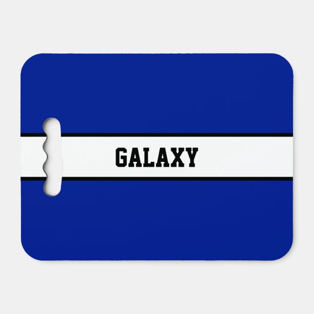 Personalized Blue and White Stripes Seat Cushion (Front Horizontal)