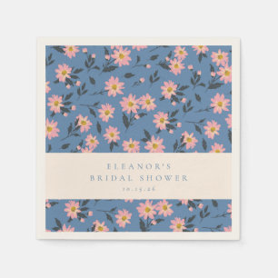 Personalized Blue and Yellow Florals Spring Garden Napkins