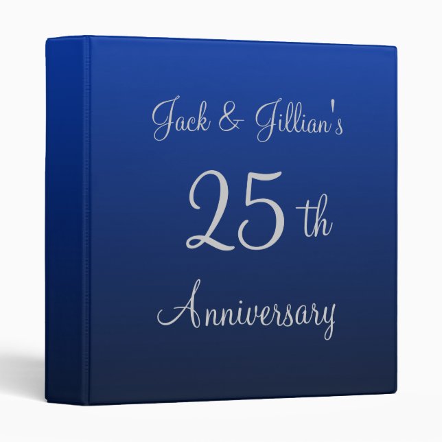 Personalized Blue Anniversary Binder (Front/Spine)