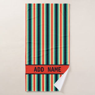 Personalized Blue Aqua Green Yellow Red Bath Towel