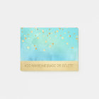 Personalized Blue Aqua Watercolor Faux Gold Foil