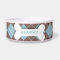 Personalized blue argyle dog bone pet food bowl