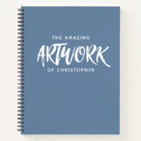 Extra-Large Personalized Sketchbook in Blue