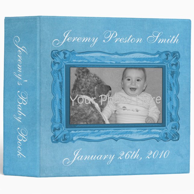 Personalized Blue Baby Book Binder (Front/Spine)