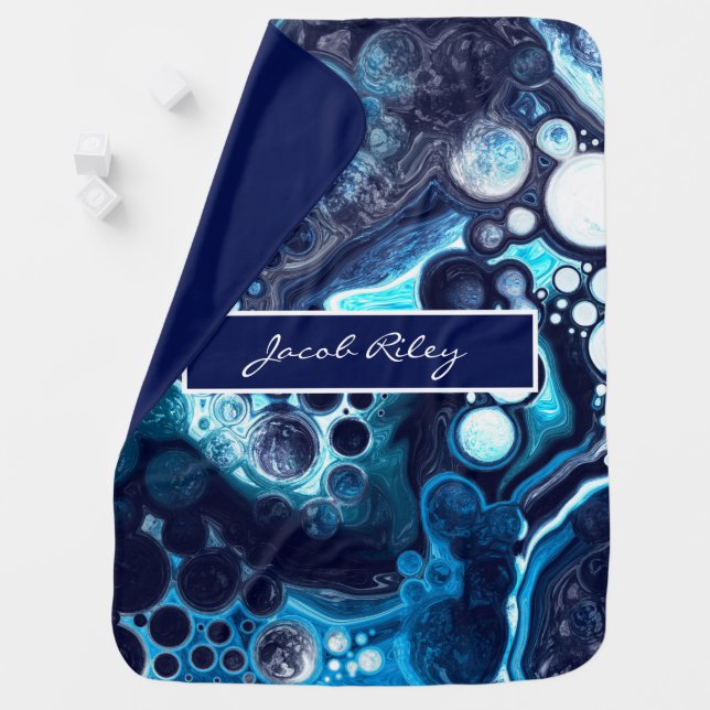 Personalized Blue Baby Boy Baby Blanket (In Situ)