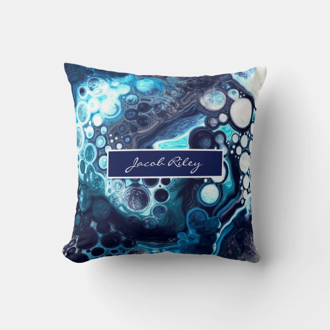 Personalized Blue Baby Boy Baby   Throw Pillow (Front)