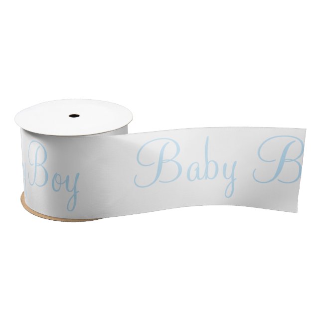 Personalized Blue Baby Boy Elegant Baby Gift Satin Ribbon (Spool)