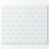 Personalized Blue Baby Boy Elegant Baby Wrapping Paper (Flat)