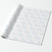 Personalized Blue Baby Boy Elegant Baby Wrapping Paper (Unrolled)
