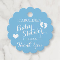 Personalized Blue Baby Feet BOY Baby Shower Favor  Favor Tags