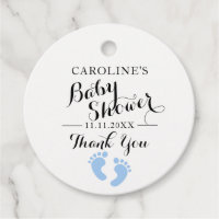 Personalized Blue Baby Feet BOY Baby Shower Favor Tags