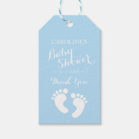 Personalized Blue Baby Feet BOY Baby Shower Gift Tags