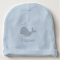Personalized blue baby hat with cute whale logo