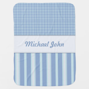 Personalized Blue Baby Nursery Blanket