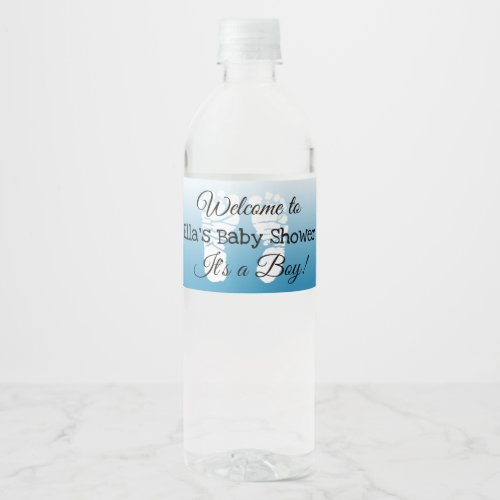 Personalized Blue Baby Shower Bottle Labels
