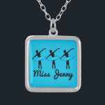 Personalized Blue Ballerina Dance Teacher Necklace<br><div class="desc">Necklace features an original ballet-themed illustration of a silhouetted ballerina in a blue tutu. Perfect as a holiday or recital gift for your favorite ballerina,  dance enthusiast,  or dance teacher! Simply personalize with the name of the recipient.</div>
