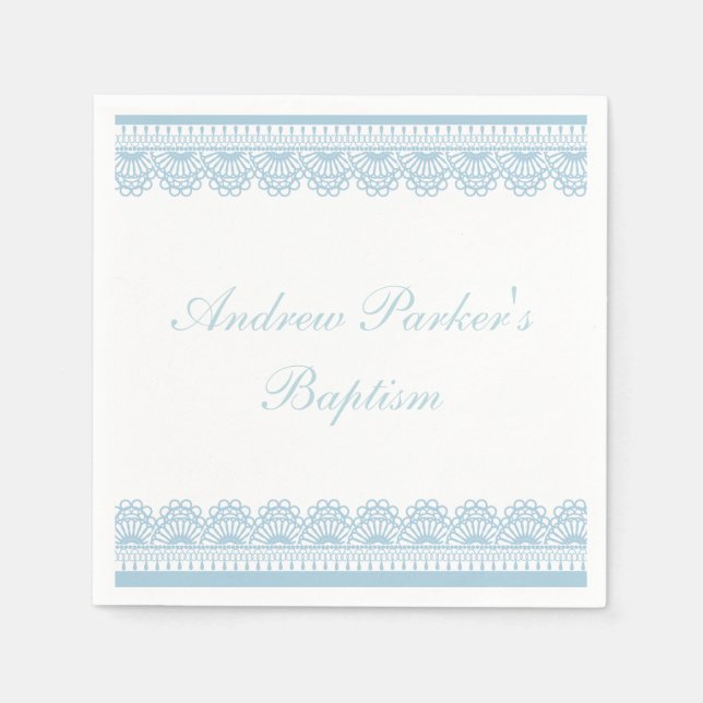 Personalized Blue Baptism/Baby Shower Napkins (Front)