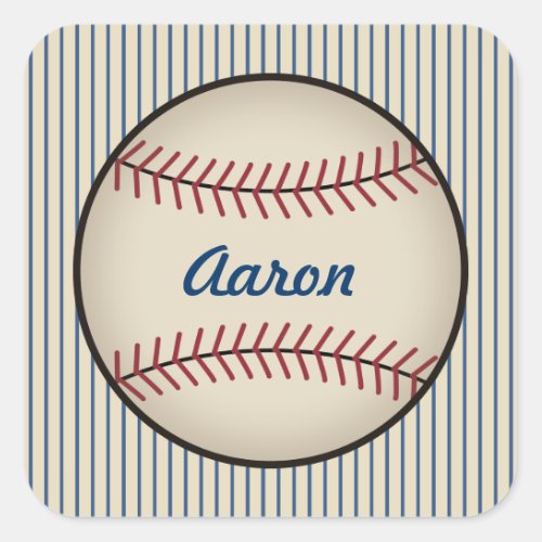 Personalized Blue Baseball Stickers