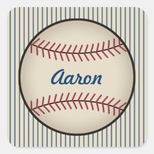 Personalized Blue Baseball Stickers