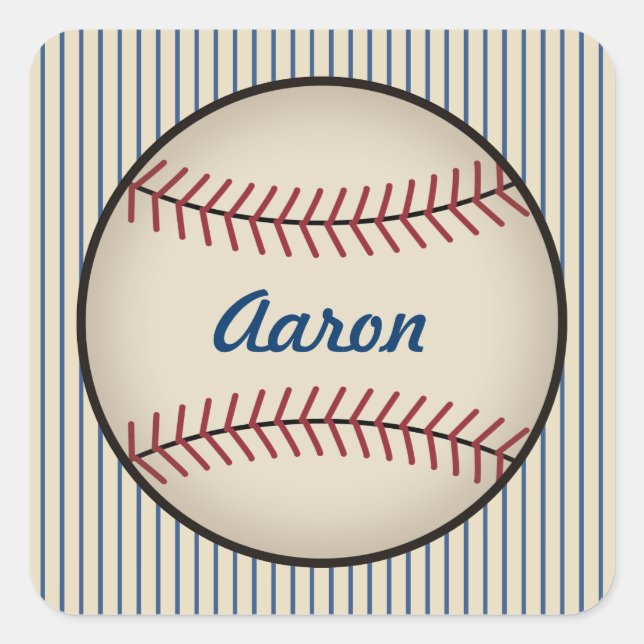 Personalized Blue Baseball Stickers (Front)
