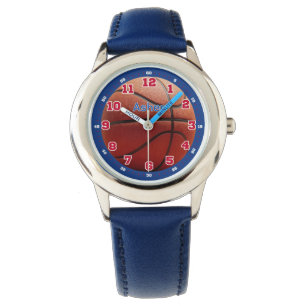 Personalized Blue Basketball Boys Learning Watch