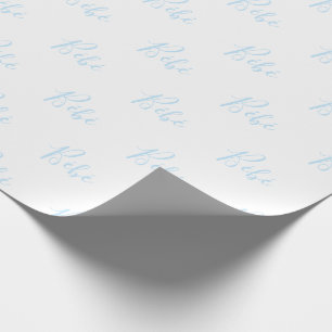 Personalized Blue Bebe Boy Elegant Baby Wrapping Paper