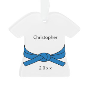 Personalized Blue Belt Karate Ornament