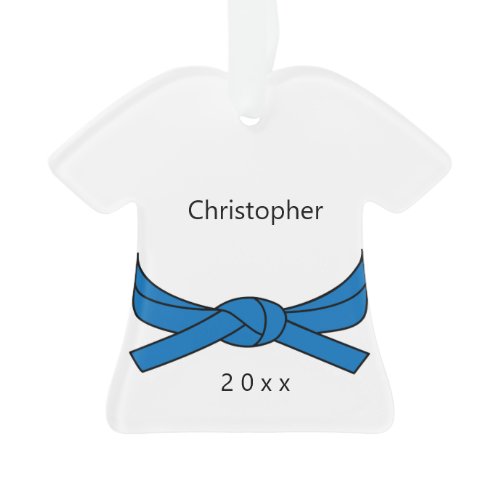 Personalized Blue Belt Karate Ornament