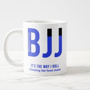 Personalized Blue Belt Ranked BJJ Jiu Jitsu 20oz Giant Coffee Mug