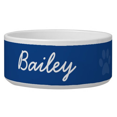 Personalized Blue Best Dog Ever and Name on Bowl
