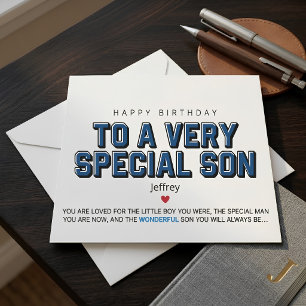 Personalized Blue Birthday Card for Son