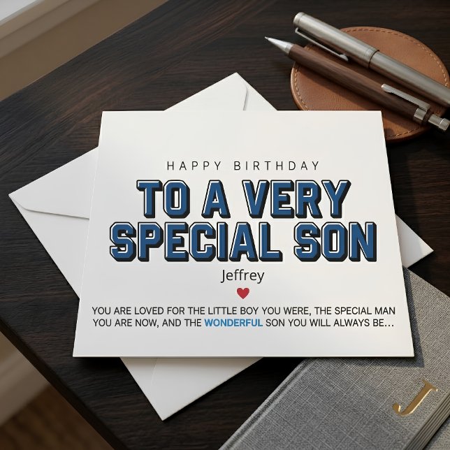 Personalized Blue Birthday Card for Son (Creator Uploaded)