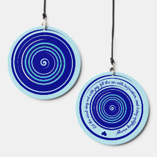 Personalized Blue, Black and White Evil Eye Whirl Wind Chime