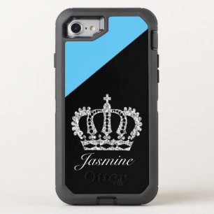 Personalized Blue & Black OtterBox Defender iPhone SE/8/7 Case