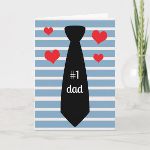 Personalized Blue Black Tie #1 Dad Father's Day Card