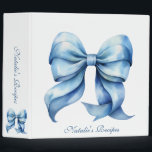 Personalized Blue Bow Bridal Shower Recipe 3 Ring Binder<br><div class="desc">Introducing the Personalized Blue Bow Bridal Shower Recipe 3-Ring Binder, the perfect way to keep cherished recipes organized and beautifully presented. This custom bridal shower recipe binder is designed to be a treasured keepsake, allowing the bride to collect and store her favorite recipes in style. Featuring a delicate blue bow...</div>