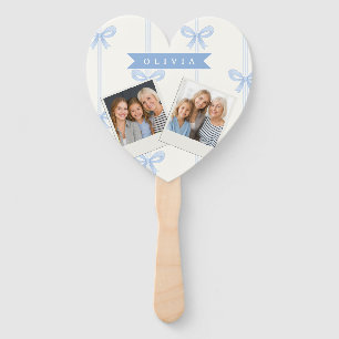 Personalized Blue Bow Coquette Name Aesthetic Hand Fan